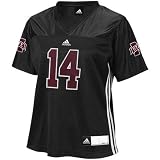 NCAA adidas Mississippi State Bulldogs #14 Women's Fashion Football Jersey - Black (Small)