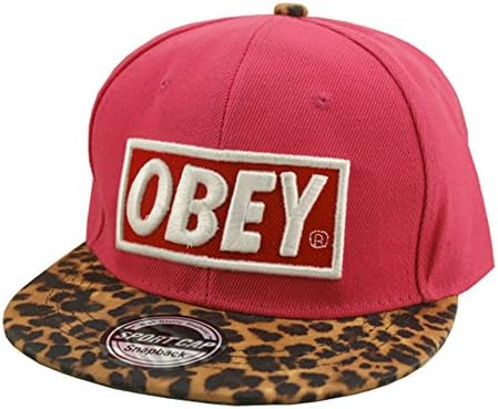 Dasot Mens Casual Canvas Leopard Flat Visor Street Dancing Hat Baseball Cap Leopard Rose