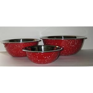 3 PC Gold Coast Red Spekle Mixing Bowl Set