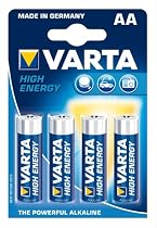 Varta High Energy Batteries AA Alkaline 1.5 Volt 4 Pack