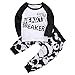 Baby Boys Long Sleeve Letters Little Heart Breaker Print T-Shirt and Panda Pants Outfit Set Black