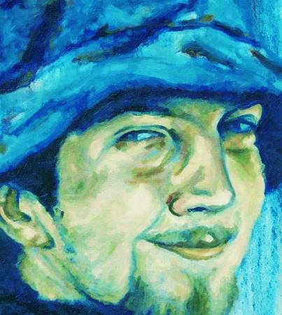 Custom Order #68-V04, Oil on Canvas, Custom Painting of The Person You Love, For 1 Person of Customers Choice, Style: Photo-Realism, with Signature Text I LOVE YOU, Canvas Size 21 x 26 inch