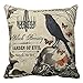 HLPPC ® Modern Vintage Halloween Crow and Skull Throw Pillow Cover Fashion Home Decorative Pillowcase Cotton Polyester Cusion Cover 18 x 18 Inches One Side