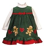 New Green Dotted Ginger Bread Corduroy Holiday Jumper & Turtleneck Onesie ~ 3/6M Remaining