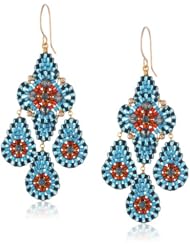 Miguel Ases Navy Classic Chandelier Drop Earrings