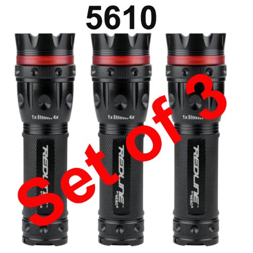  3 NEBO Redline Flashlight in Black 5610 