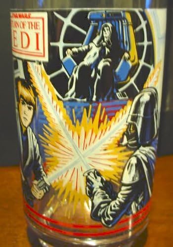 Vintage STAR WARS Collectors Glass Luke & Darth Vader Duel in the Emperor's Throne Room (1983)