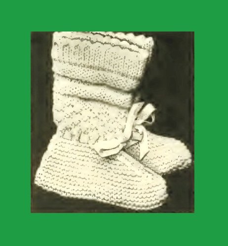 Infants Knitted Bootees - Columbia No. 1 - Vintage Knitting Pattern [Annotated]