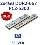 Produkt-Bild: Dual Channel Kit: 2 x 4 GB = 8GB 240 pin DDR2-667 Fully Buffered FB-DIMM (667Mhz, PC2-5300, CL5) - 100% kompatibel zu HP PART 397415-B21, (2x) EM162AA - passend f&uuml;r HP Server ProLiant BL20p G4 + BL460c G5 + BL480c + BL680c G5 + DL140 G3 + DL160 G5 + DL360 G5 + DL380 G5 + DL580 G5 + ML150 G3 + ML350 G5 + ML370 G5 + xw460c + HP Workstation xw6400 + xw6600 + xw8400 + xw8600