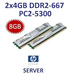 Dual Channel Kit: 2 x 4 GB = 8GB 240 pin DDR2-667 Fully Buffered FB-DIMM (667Mhz, PC2-5300, CL5) - 100% kompatibel zu HP PART 397415-B21, (2x) EM162AA - passend f�r HP Server ProLiant BL20p G4 + BL460c G5 + BL480c + BL680c G5 + DL140 G3 + DL160 G5 + DL360 G5 + DL380 G5 + DL580 G5 + ML150 G3 + ML350 G5 + ML370 G5 + xw460c + HP Workstation xw6400 + xw6600 + xw8400 + xw8600