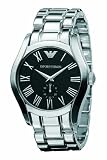 Emporio Armani Gents Round Case Black Dial Stainless Steel Bracelet Watch :  wristwatches gents watches mens watches