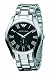 Emporio Armani Gents Round Case Black Dial Stainless Steel Bracelet Watch