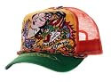 ED HARDY by Christian Audigier Mens Womens Unisex Trucker Hat Cap Tattoo Geisha Orange OSFA