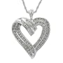 Sterling Silver Diamond Heart Pendant (1 cttw, J Color, I3 Clarity), 18"