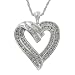 Sterling Silver 1 cttw Diamond Heart Pendant, 18"