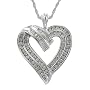 Sterling Silver Diamond Heart Pendant, (1 cttw) 18"