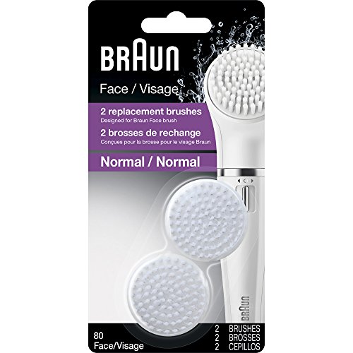 Braun Face 80 - Pack of 2 Brush Refills for Braun Mini-Facial Electric Hair Removal Epilator with Facial Cleansing Brush for Women