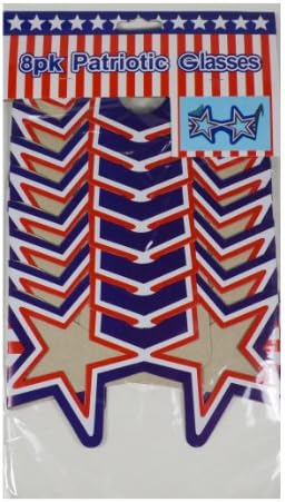 24 Patriotic USA Paper Glasses Star Shaped Sun Shades July 4th BBQ Party Favors