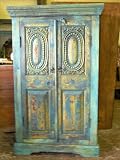 Antique India Wooden Armoire Hand Carved Cabinet
