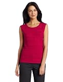Jones New York Womens Ribbed Scoop Neck Shell