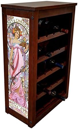 Moet et Chandon 25 bottle Wine Cabinet - Art by Alphonse Mucha