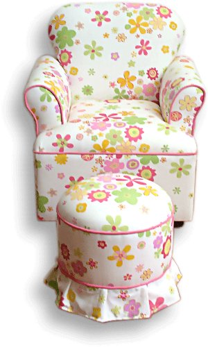 4D Concepts High Back Kids Chair, Green/Purple/Yellow/Pink/White Floral