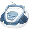 AEG SR 4339 Tragbares Stereo Radio (LC-Display, CD/MP3-Player, 60 Watt PMPO, USB 2.0) wei�/blau