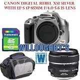 Canon Digital Rebel XSI 12MP Digital SLR Camera (Silver) W/ Canon EF-S 17-85mm f/4-5.6 Image Stabilized USM SLR Lens + Transcend TS4GSDHC6 4GB SDHC card (SD 2.0 SPD Class 6) + ICON Digital SLR Gadget Bag
