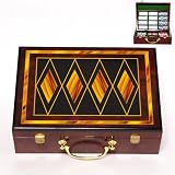 Diamonds Wooden Poker Set, 500 pc., 11.5g two-tone chips
