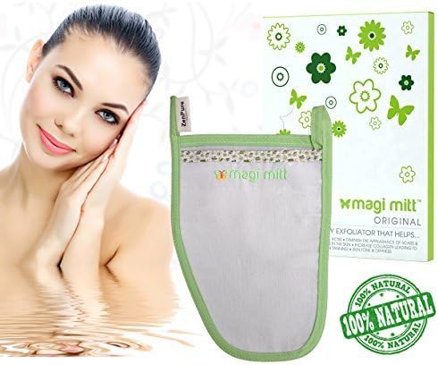 Magi Mitt Body Exfoliator - Best Exfoliating Mitten & Dead Skin Remover - Microdermabrasion Tool For Skin Firming - Wrinkle Repair - Scar Removal - Cellulite Massager - Blackhead Remover - Dry Skin Face Body Scrub by Zen Pure Beauty