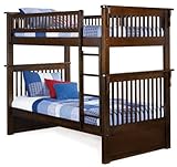 Twin Size Bunk Bed Antique Walnut Finish