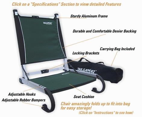 Black TAILGATORZ CHAIR BLACK