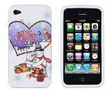 Christmas Snowman Flexible Gel Case for Apple iPhone 4 (Fits AT&T Model)