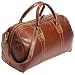 Cenzo Duffle Vecchio Brown Italian Leather Weekender Travel Bag