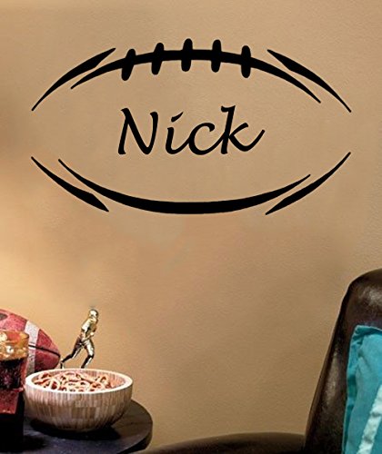 Personalized Football Wall Decal- Blk 34x19