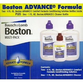 Baush & Lomb Boston Advance Comfort Formula for Rigid Gas Permeable Contact Lenses - Two 4 oz Bottles Plus 1 oz Cleaner