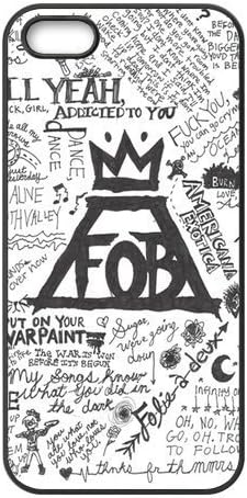 Personalized Snap-on TPU Rubber Coated Case Compatible with iPhone 5 / 5S Cases [FOB Fall Out Boy]