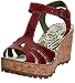 FLY London Women's Gold Ankle-Strap Sandal,Red,39 EU/8 M US
