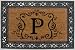 Monogram Coir Doormat Insert with Rubber Base Frame - P