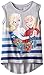 Disney Girls' Frozen Elsa and Anna Jersey Drapey Hi-Low Top with Roll Cuff