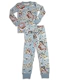 Sara's Prints - Boys Long Sleeve Hockey Pajamas, Light Blue