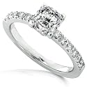 1-1/4ctw Cushion Cut Diamond Engagement Ring in 14kt White Gold