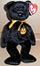 TY Beanie Babies Haunt Halloween Bear Stuffed Animal Plush Toy - 8 1/2 inches tall - Black with Gold Glitter