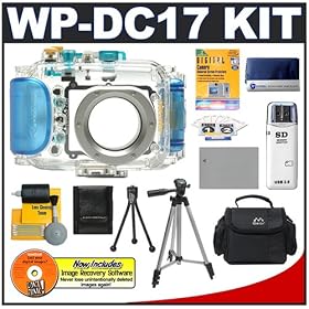 Canon WP-DC17 Waterproof Case with Spare Replacement Battery for Canon NB-5L + USB 2.0 High Speed Secure Digital Card Reader + Deluxe Padded Carrying Case + Compact 50
