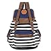 Eforstore New Unisex Canvas Backpack School Bag Vintage Stripe College Laptop Bags Rucksack for Teens Girls Boys Students Outdoor Travel with 1 Pc Eforstore Red Lucky Charms