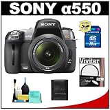 Cheap Sony Alpha A550 Digital SLR Camera Body & DT 18-55mm SAM Lens (Black) with 16GB Card + UV Filter + Accessory Kit