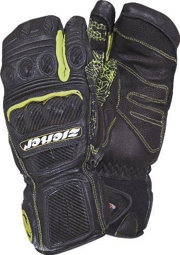 Ziener Unisex/Herren Skihandschuh GWARP Lobster Race, black/sunny green, 10