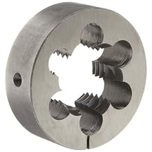 Union Butterfield 2010(UNC) Carbon Steel Round Threading Die, Uncoated (Bright) Finish, 3" OD, 1-1/2"-6 Thread Size