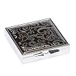 Silver & Black Paisley Pill Box Case Square: Large