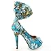 Show Story Multicoloured Floral/Animal Pattern Gladiator Platform Pumps,LF30402